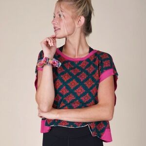 Natural Life Cut It Out Cotton Tee Emerald Painted Tiles Xs